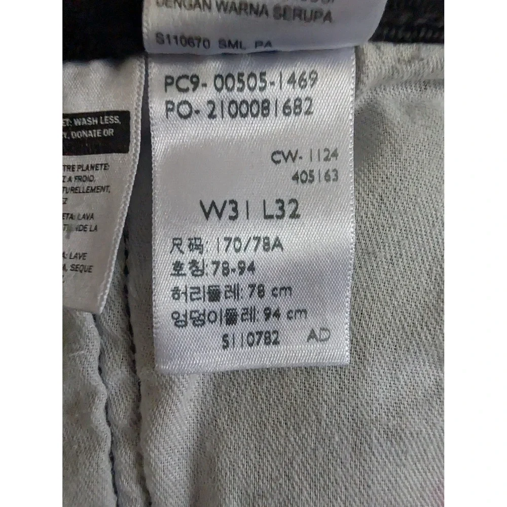 Levi‎ Strauss 505 Regular Fit Mens Black Jeans W31 L32 Stretch actual 31x31